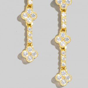 3 Drop Clover Earrings Gold Plated